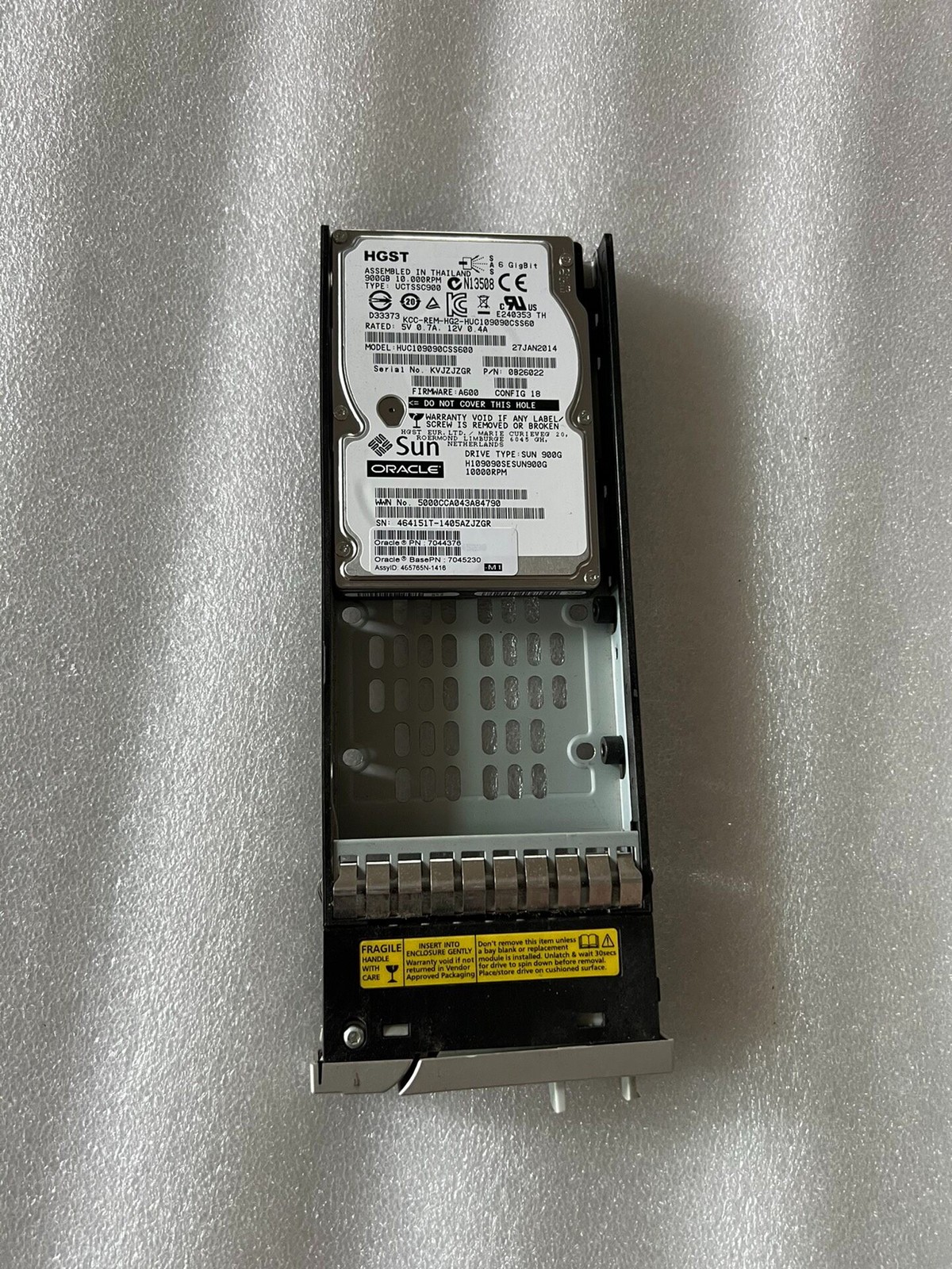 Sun Oracle 7044376 7045230 900GB 10K SAS 6Gb/s Hard Drive For DE2‑24P Enclosure