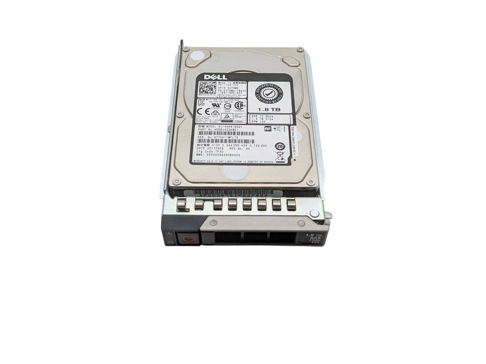 FOR Dell 2TRM4 AL14SEB18EQY 1.8TB 10K RPM 12Gb/s 2.5"SAS HDD Hard Drive
