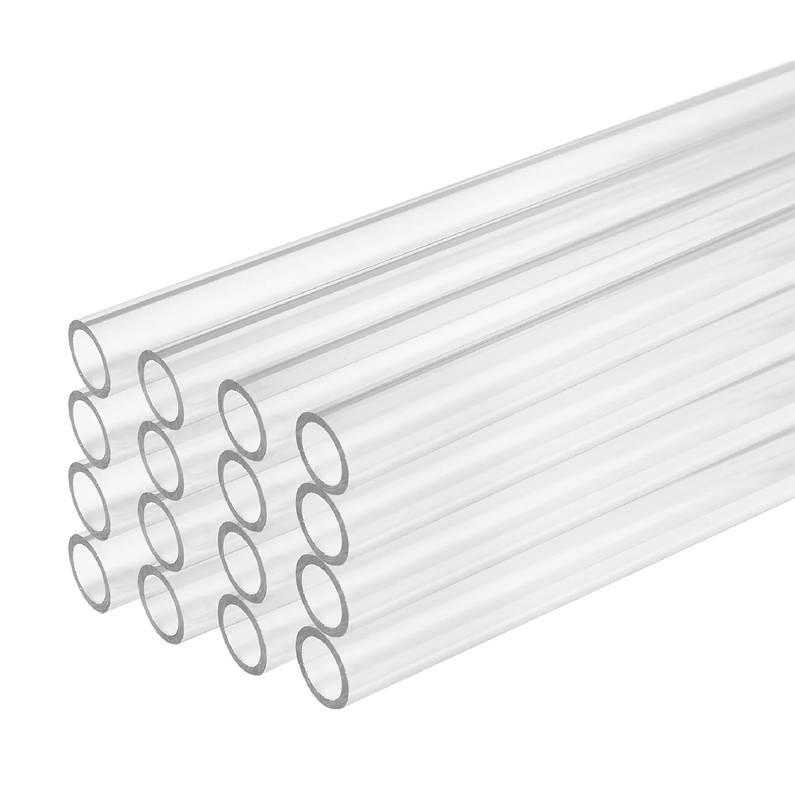 16 PCS Dracaena.io PETG Hard Tubing 14mm OD 10mm ID 430mm Transparent PC Cooling