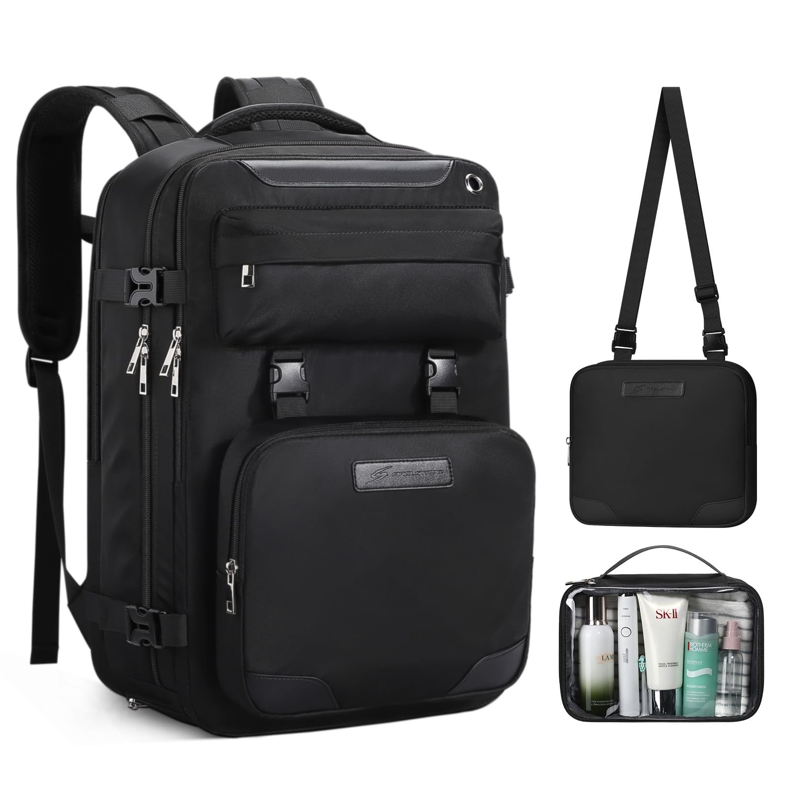 Maelstrom Travel Backpack for C.17.3 inch-Standard, Black With Toiletry Bag 