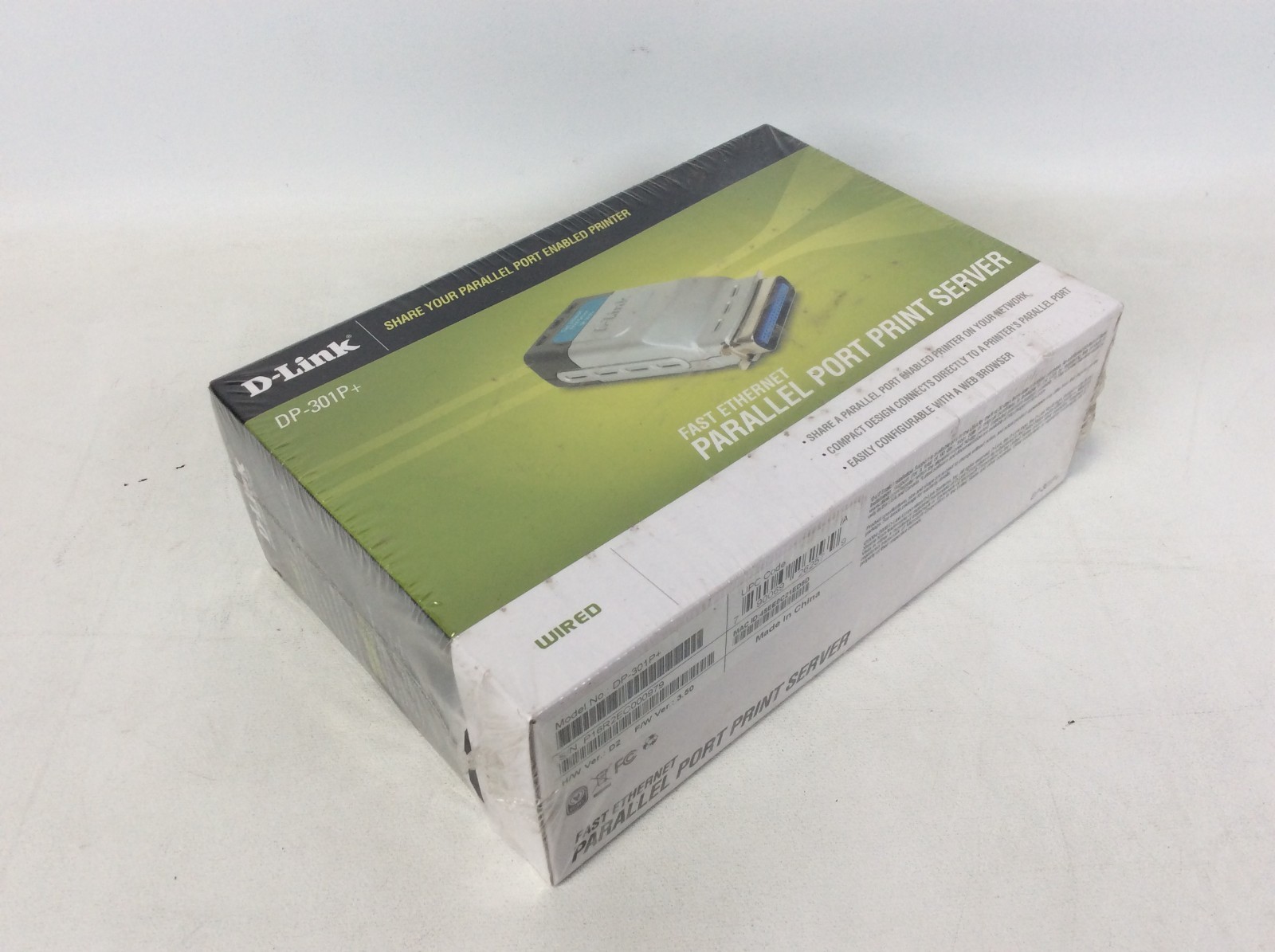 D-Link DP-301P+ Fast Ethernet Parallel Single Port Print Server New ^