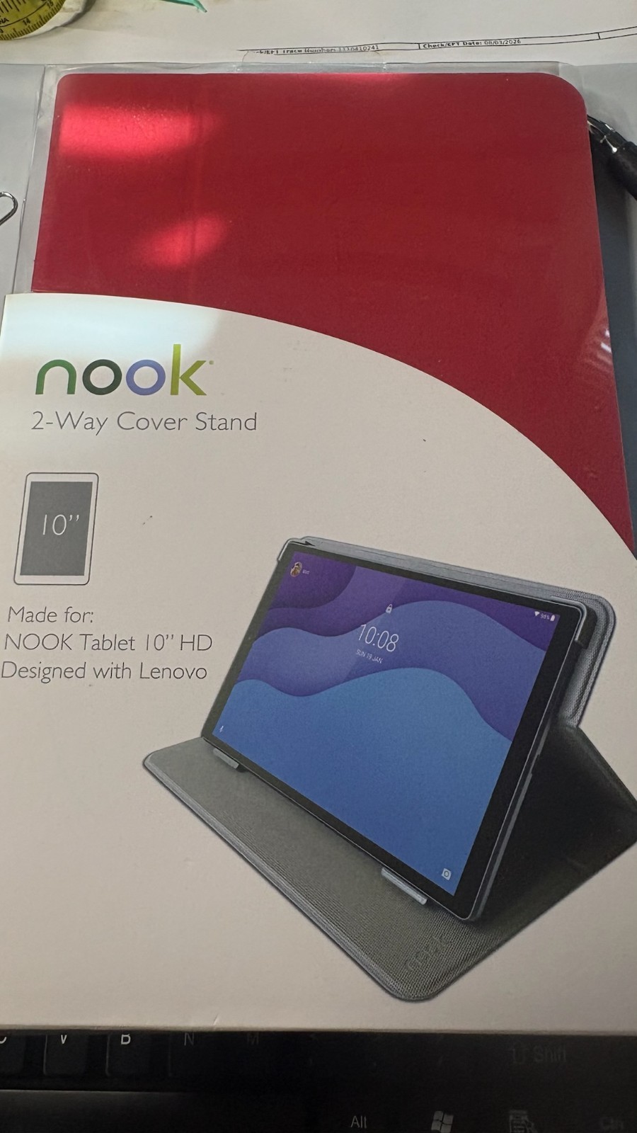 Nook Blue Smart Keyboard 2-Way Cover Stand for 10.0 HD Tablet Red