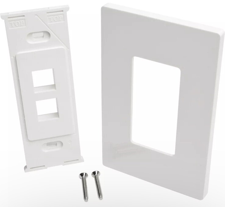 Lot Of 2 Tripp Lite Single-Gang 2-Port Wall Face Plate Keystone Cat5/6 N080-102