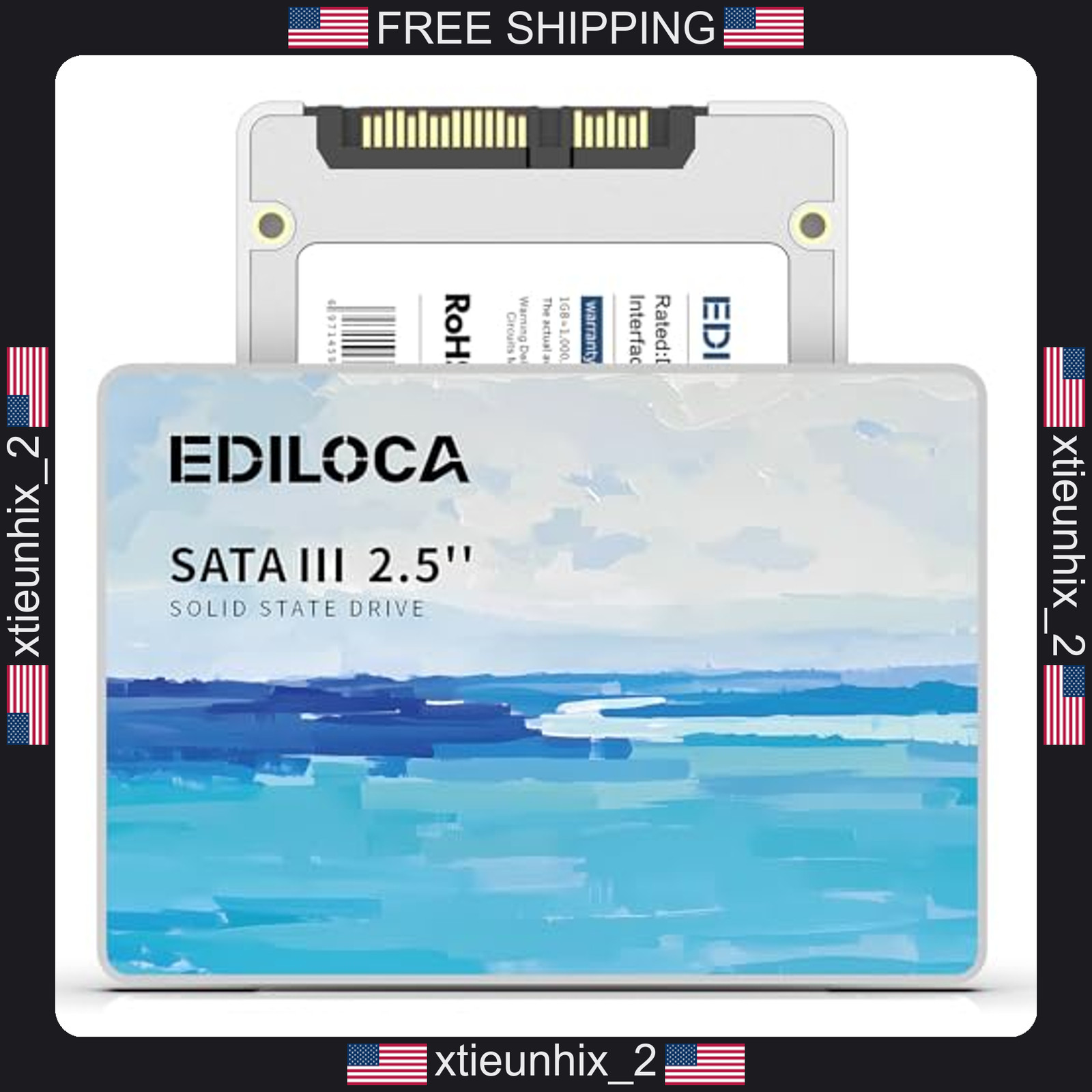 Ediloca 256GB SATA III SSD 2.5 inch Internal Drive for PC Laptop Desktop
