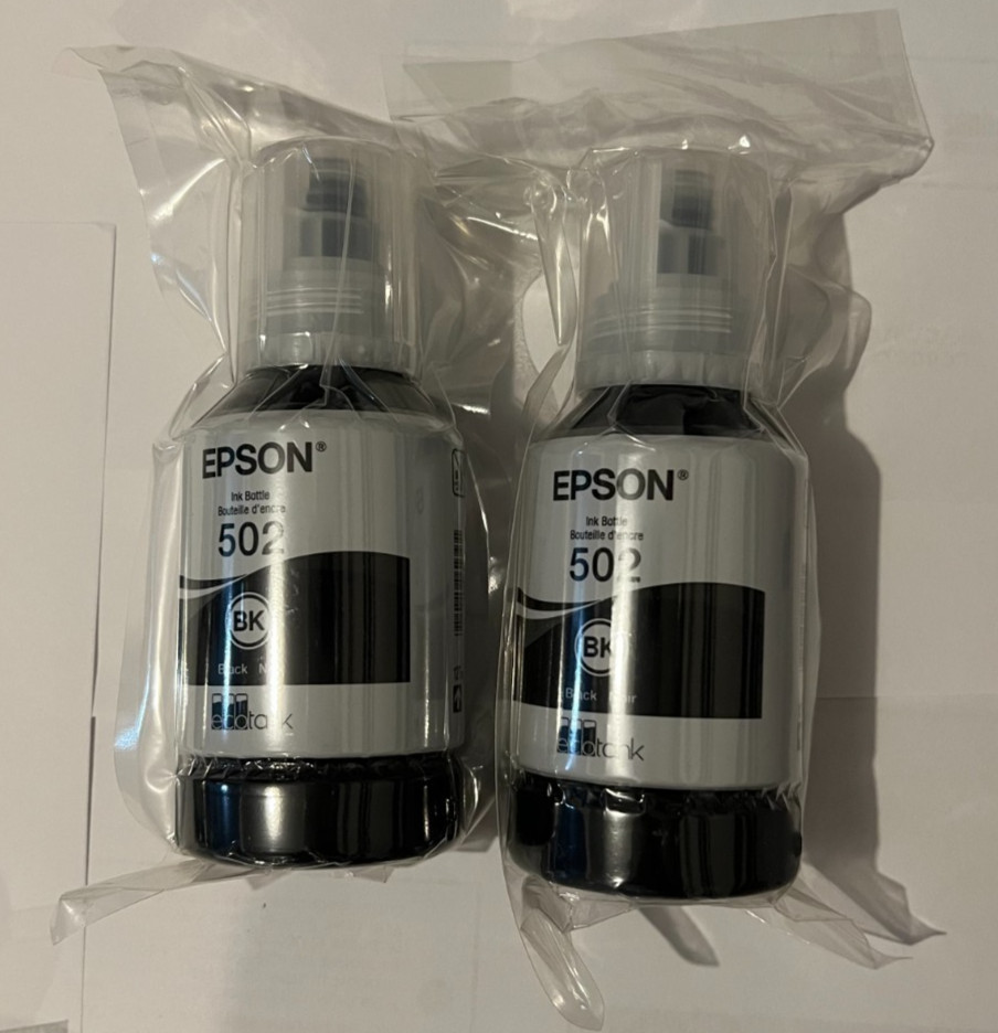 Epson 502 Black Genuine OEM Ink – 2-Pack – New Sealed