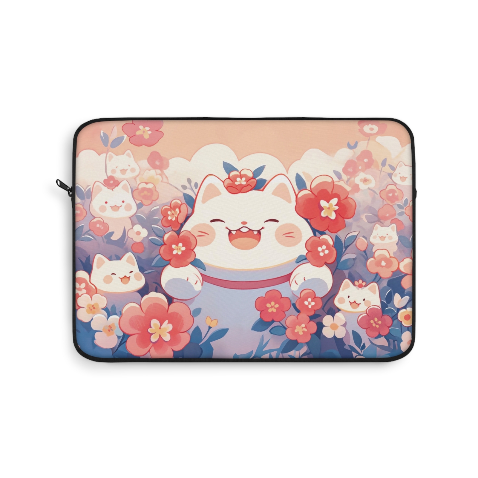 Kawaii Cat Laptop Sleeve 13" 15", Cute Laptop Sleeve, Kawaii Laptop Sleeve