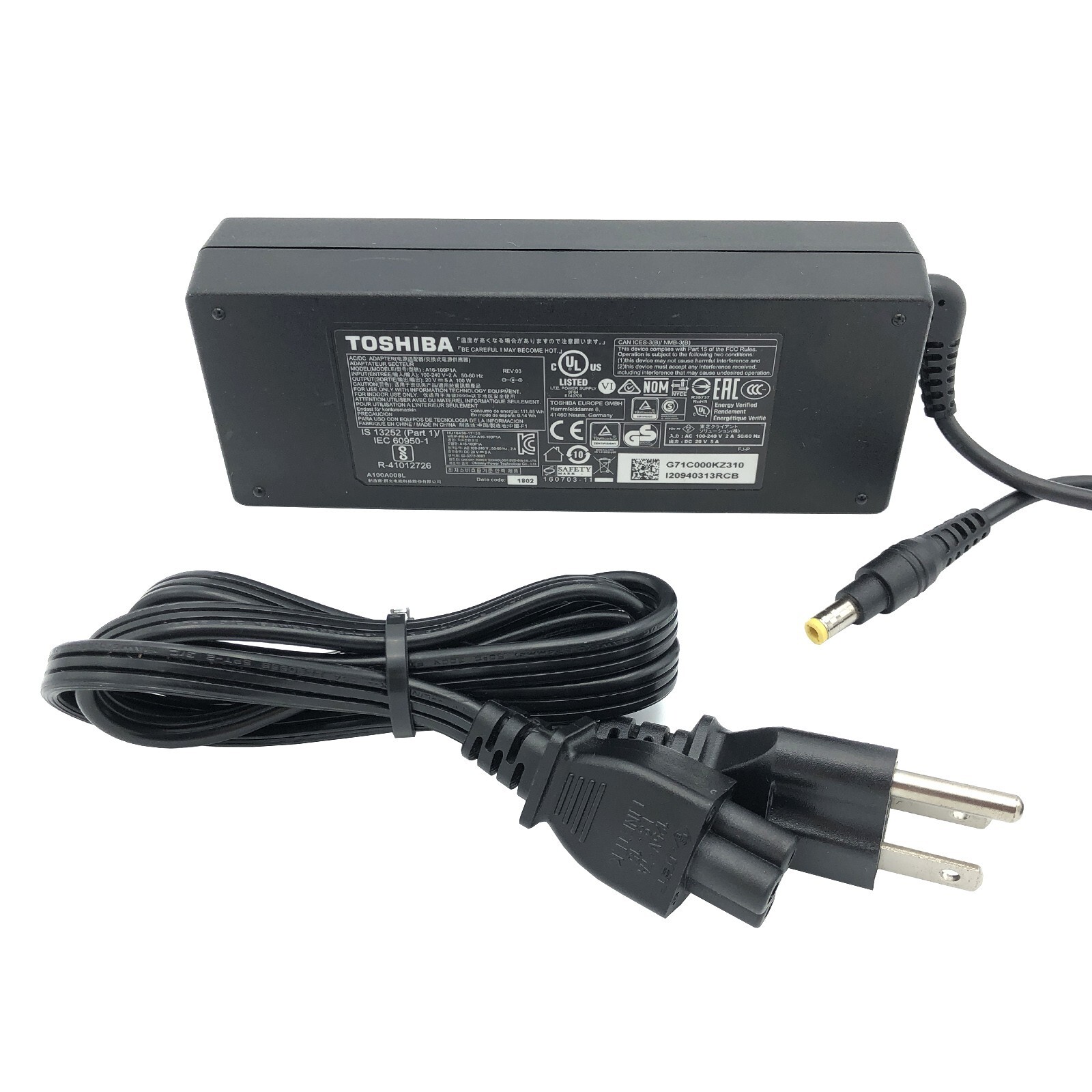 Open Box OEM Tohsiba 100W AC Adapter for Plugable Dock UD-CAM Docking Station