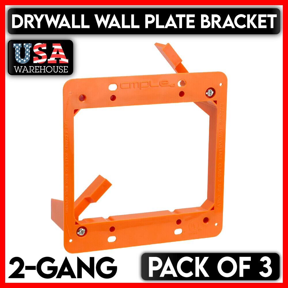 3PCS Low Voltage Mounting Bracket Dual 2-Gang Drywall Mount for Face Wall Plate