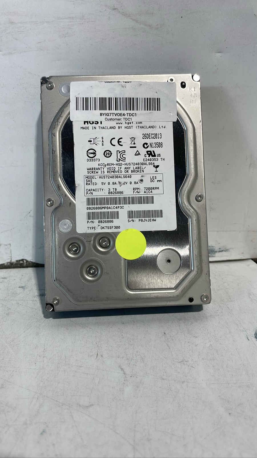HGST HUS724030ALS640 0B26886 Ultrastar 7K4000 3TB SAS 7200RPM HDD