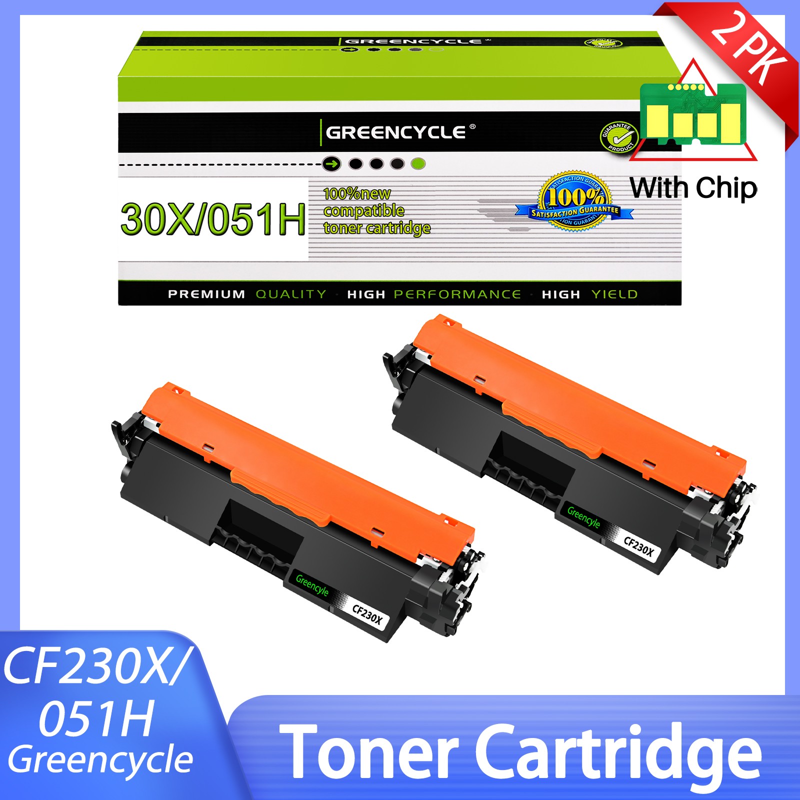 2 Pack - CRG051H Toner Cartridge for Canon 051H imageCLASS MF260 MF263dn MF264dw