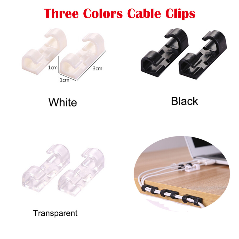 20x Cable Clips Adhesive Cord Management Wire Holder Organizer Fixation Clamp