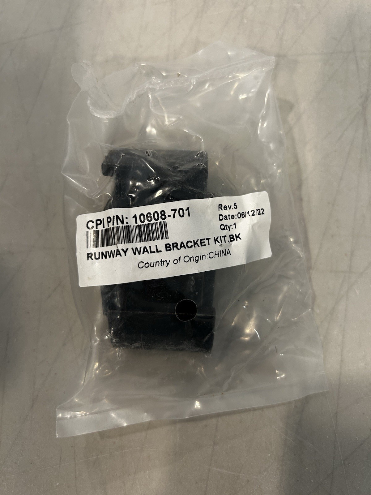CPI 10608-701 Runway Wall Bracket Hardware 1.7" x 2.2" x 1.5" Cable Runway