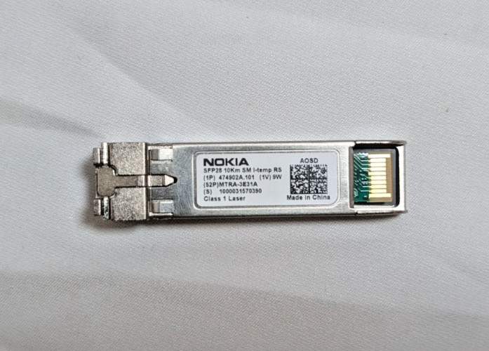 Nokia AOSD SFP28 10Km SM I-TEMP RS 474902A.101 Optical Transceiver