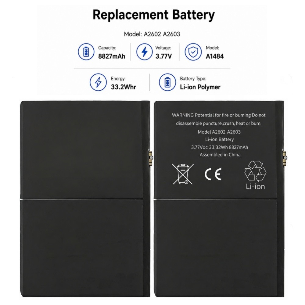 For iPad 9 9th Gen 2021 A2602 A2603 A2604 Li-ion Battery Replacement 8827mAh US