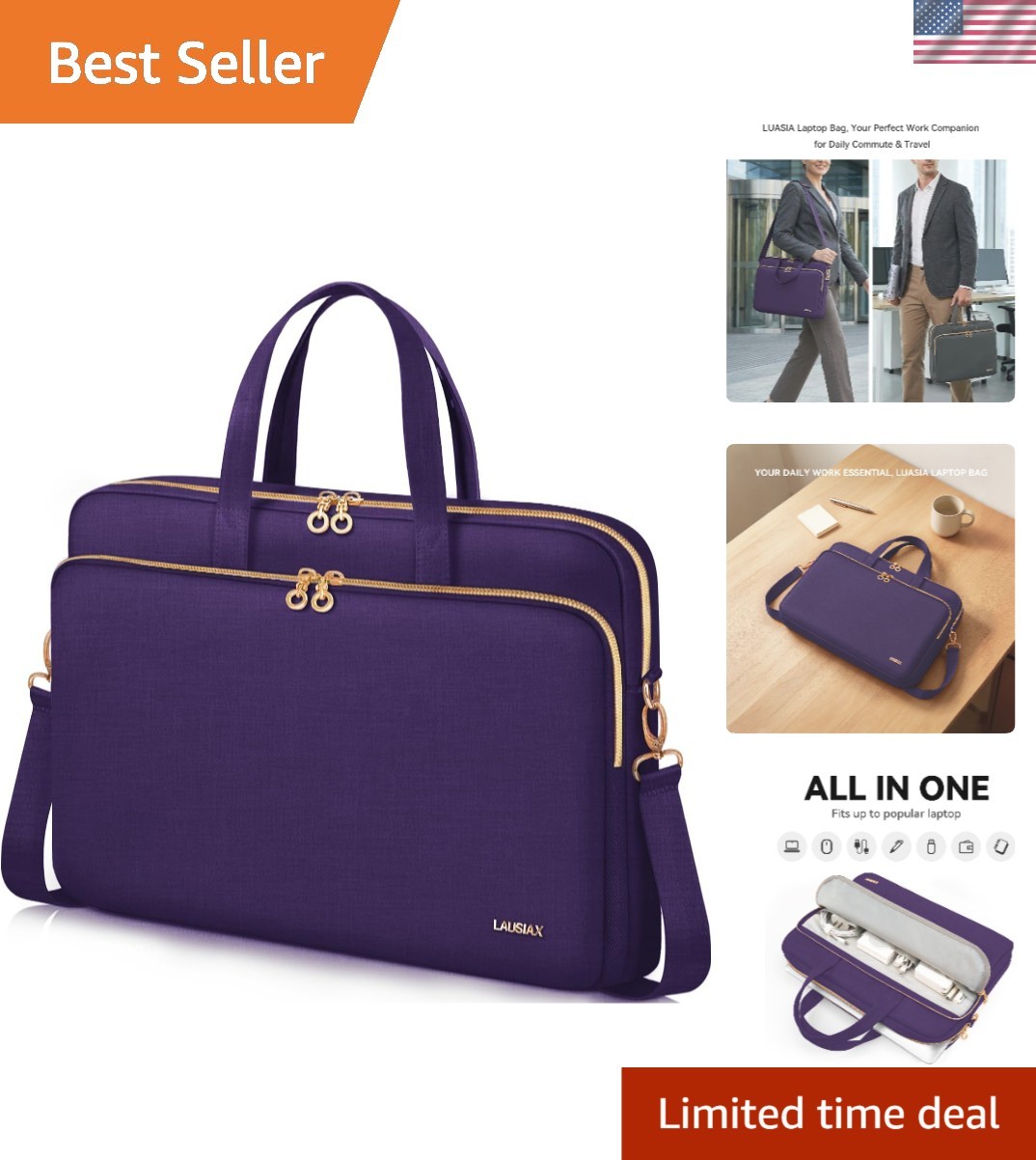 Designer Violet Laptop Carrier for 15.6 inch - Stylish & Functional Briefcase