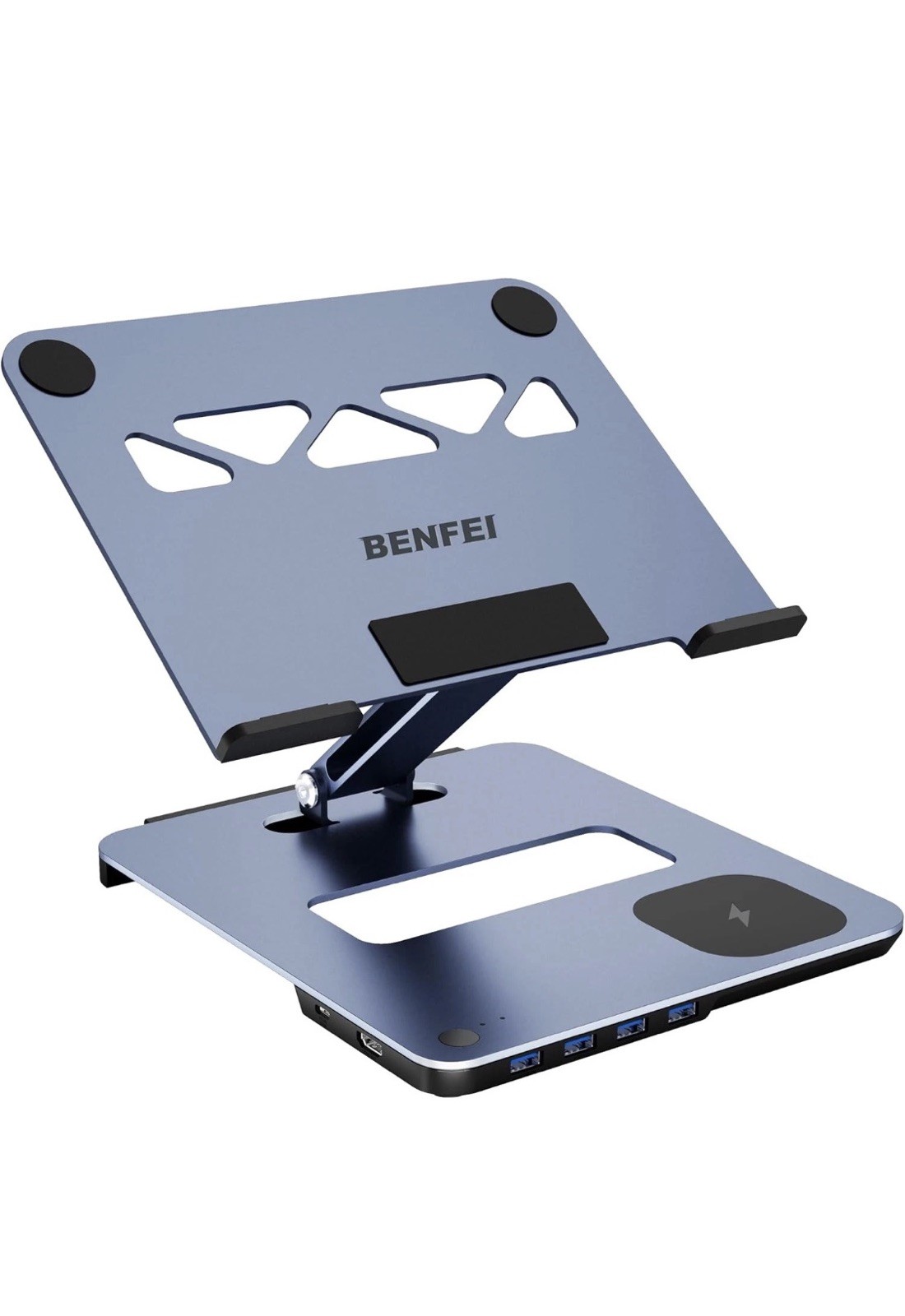 BENFEI - Laptop Stand w/ USB C 6in1 Docking Station, 15W Wireless Charging