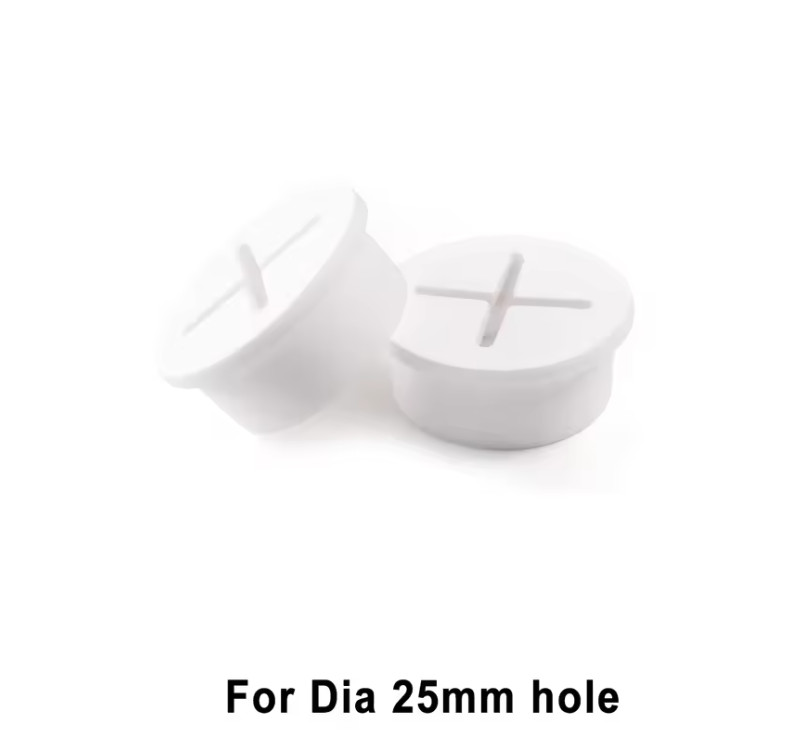2Pcs 25mm Desk Cord Grommet Flexible Silicone Cable Hole Cover Wire Organizer