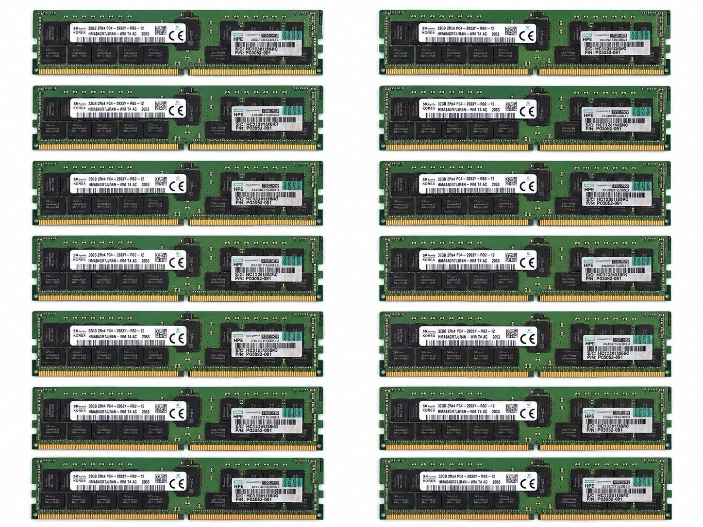 Lot of 14 SK hynix 32GB DDR4-2933 ECC RDIMM 2Rx4 HMA84GR7JJR4N-WM 448GB