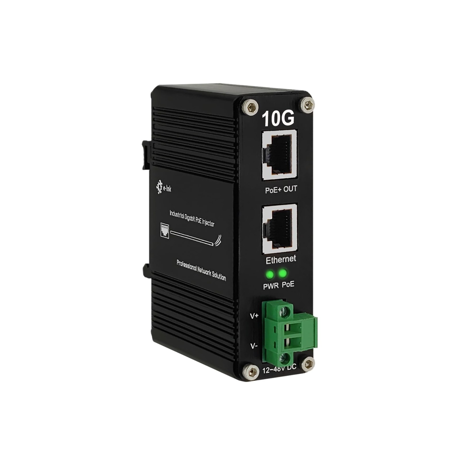 10G PoE Injector - Industrial 10 Gigabit IEEE802.3bt 60W Hardened POE Adapter...