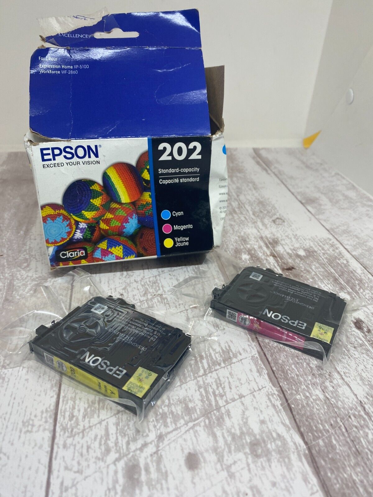 open box* Epson 202 Color Ink Cartridge M/Y magenta yellow only 03/2026