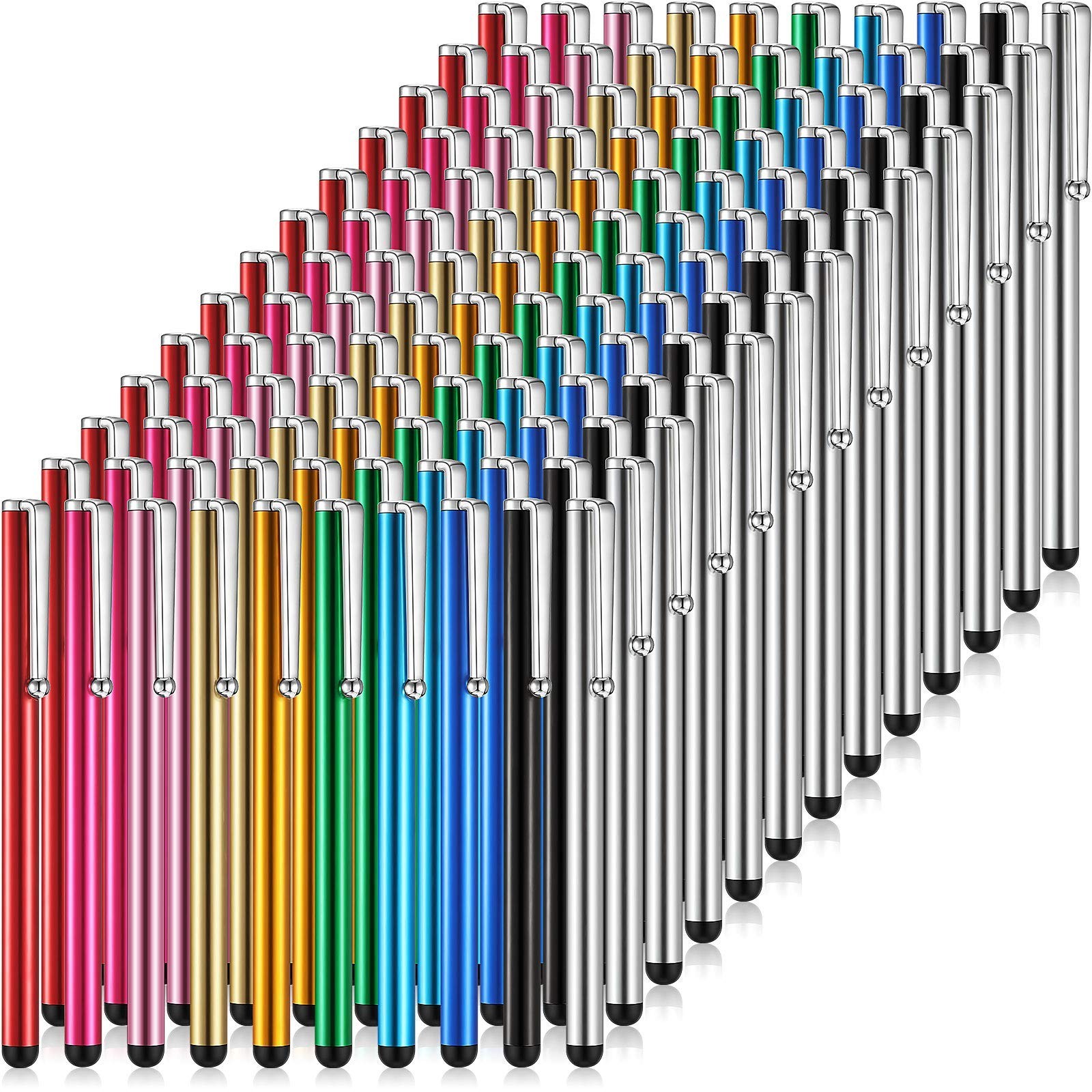 130 Pcs Universal Capacitive Stylus Pens for Touchscreens - 10 Colors, Writing &