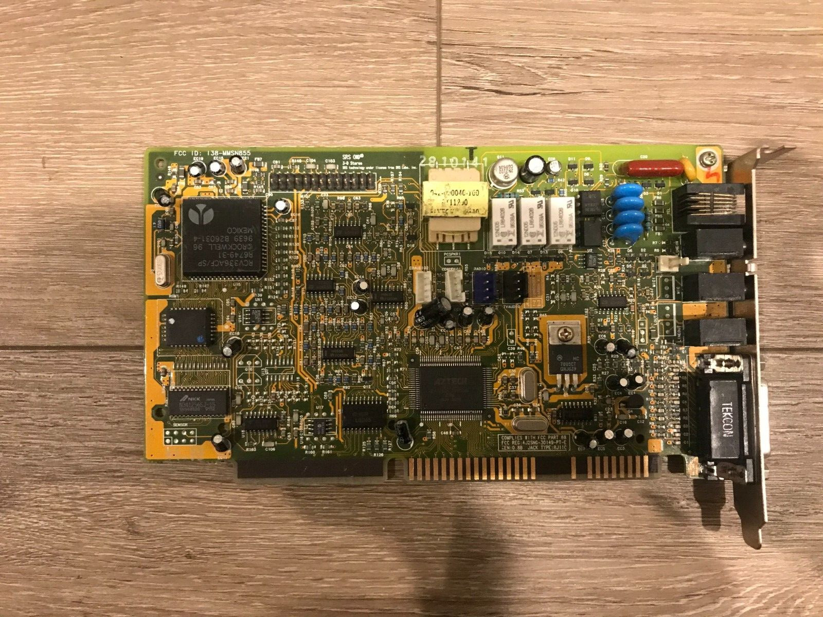 Aztech I38-MMSN855 33.6K Modem SRS Sound 16 bit ISA Card 050-514903-405