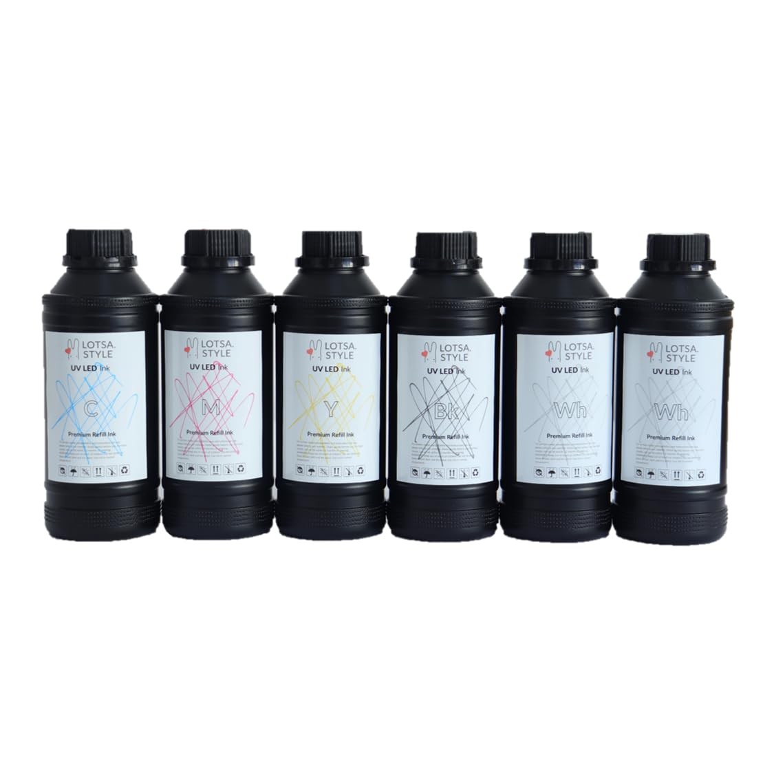 Premium Ultraviolet UV LED Ink Refill Direct to Substrate 50.7 fl oz, Cmyk Wh