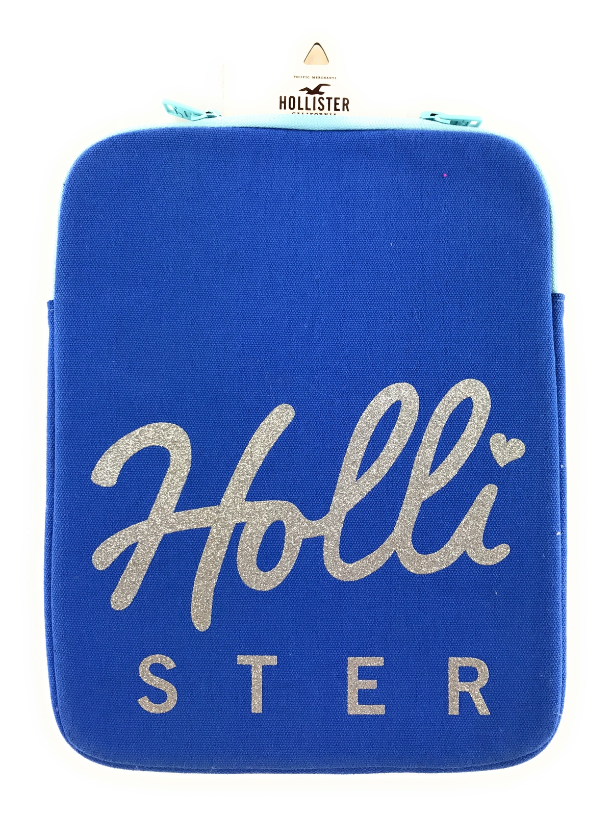 Hollister Tablet Case Zip Cover Glitter Bling Logo Padded iPad Blue Sleeve