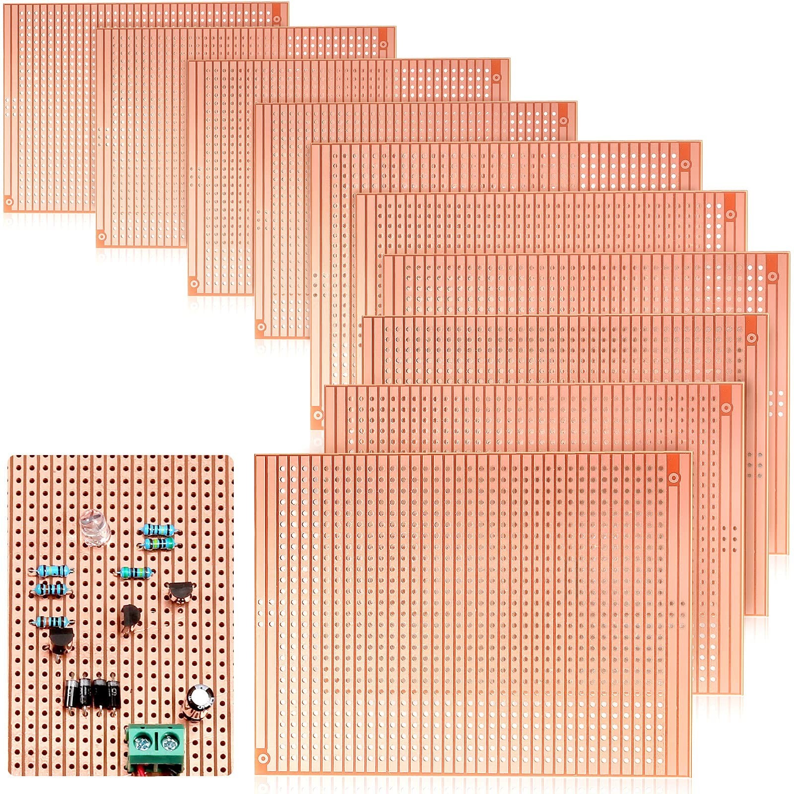 TOODOO 10 Pcs 73mm x 100mm PCB Board Prototype Kit Protoboard