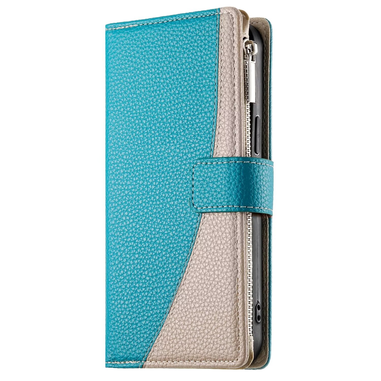 Flip Zip Splice Leather Wallet Cover Case For 18 17 16 15 14 13 11 12 Pro Max
