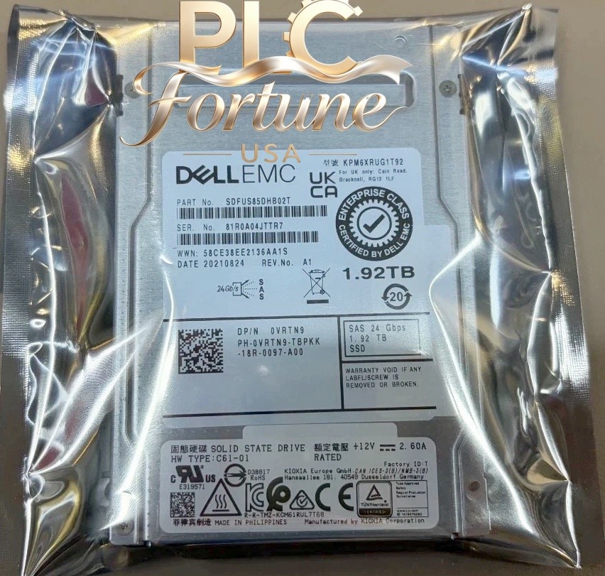 New Dell 0VRTN9 1.92TB SAS Read Intensive 2.5" 24Gbps SSD G14 G15 G16 Tray