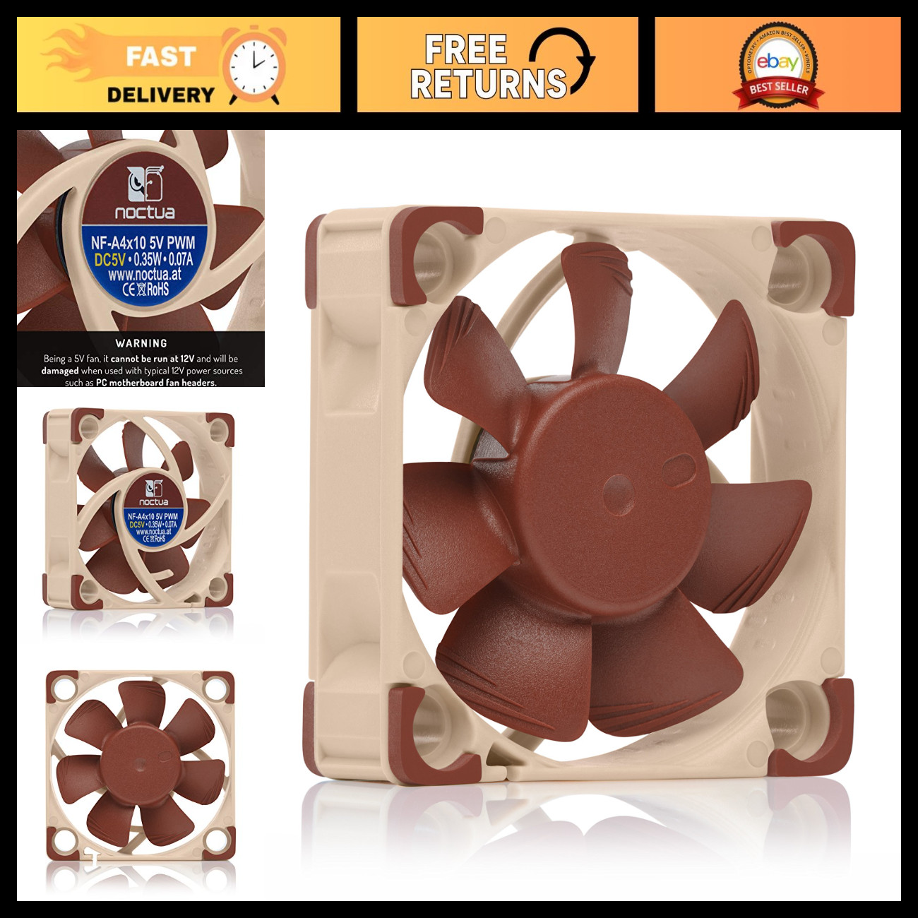 High-Performance 40mm Quiet PWM Fan, Low Noise Cooling Solution for PC & Electro