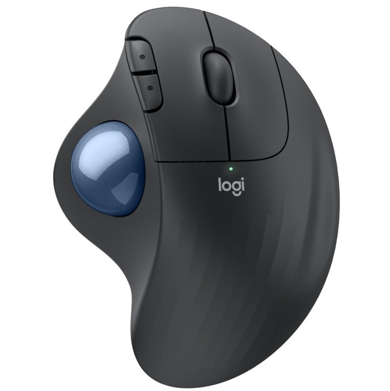 Logitech ERGO M575S Wireless Trackball, Black+Blue, Bolt Receiver