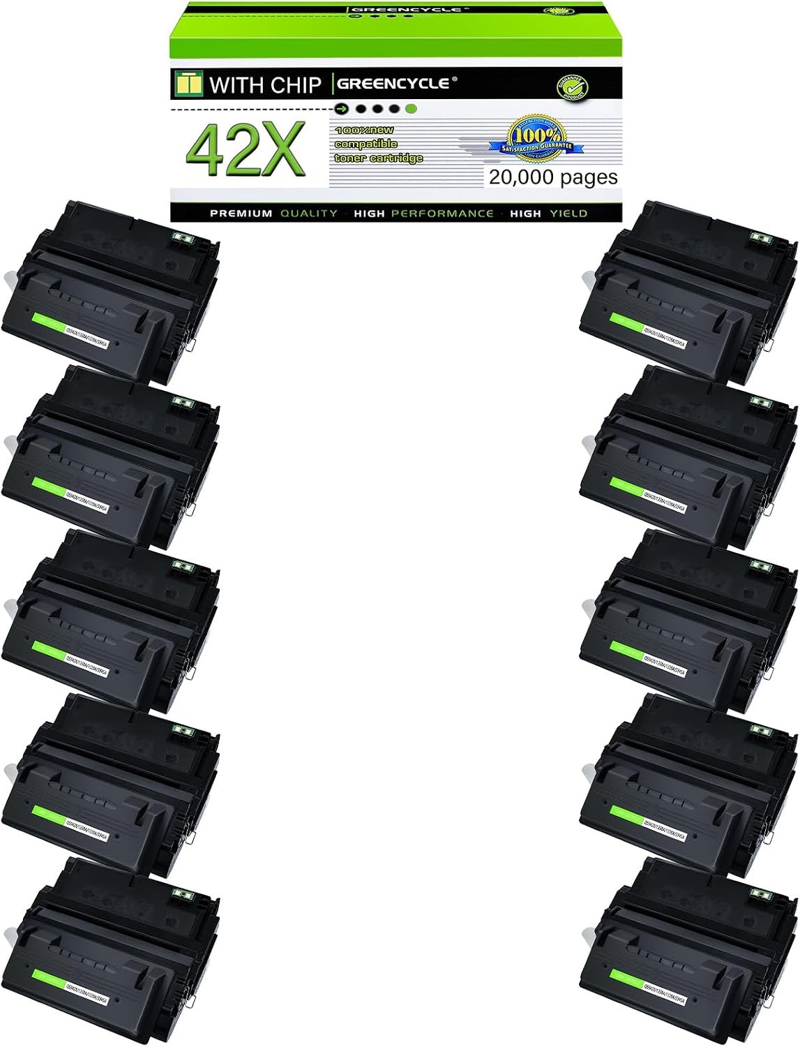 10PK Q5942X 42X Toner Cartridges Compatible For HP LaserJet 4350dtnsl 4250dtn