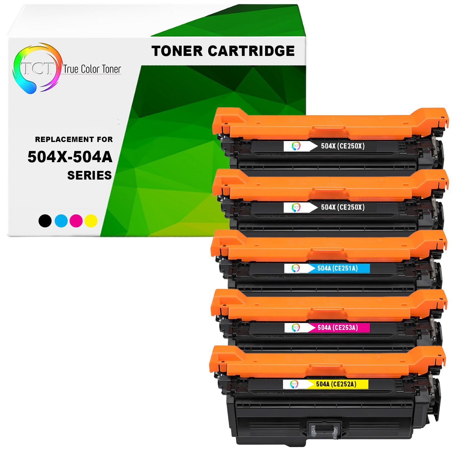 TCT 5PK 504X 504A Toner Set CE250X CE251A CE252A CE253A For HP Color CP3525