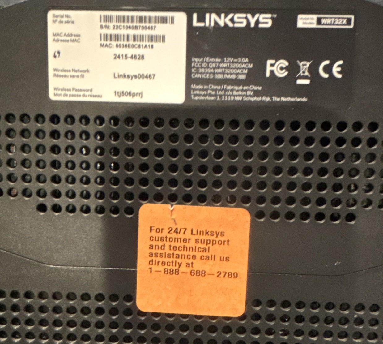 Linksys WRT32X AC2600 Dual-Band Wireless Router 4-Port Gigabit Black