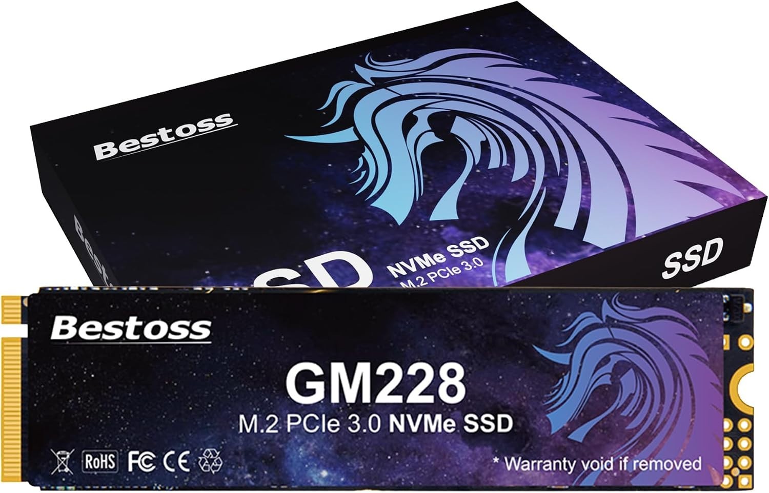 Bestoss 512/256GB NVMe M.2 SSD PCIe 3.0 x4 2280 Internal SSD Up to 2400/2200MB/s