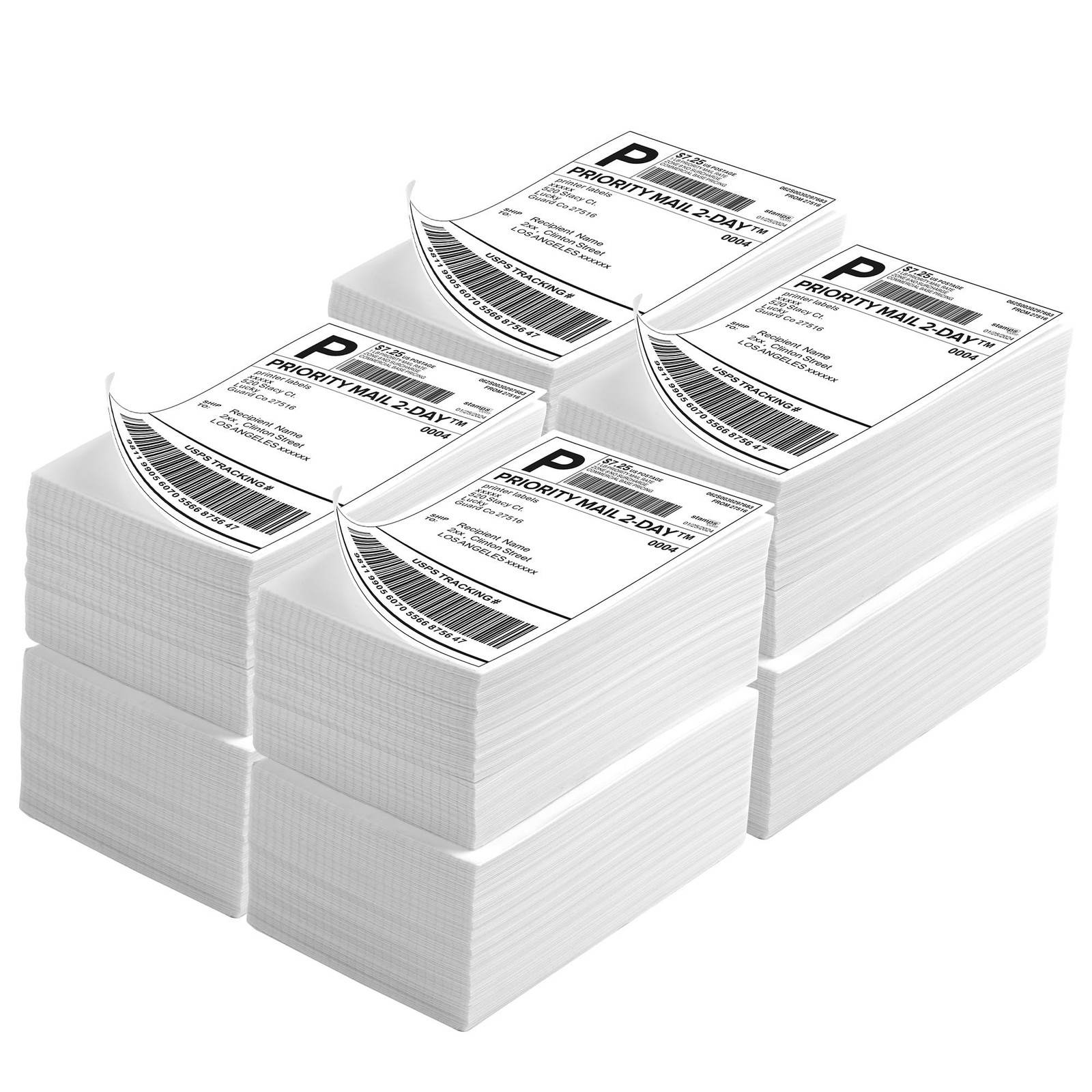 Fanfold 4" x 6" Direct Thermal Labels 4000 Thermal Printer Paper 8 Stacks Shi...