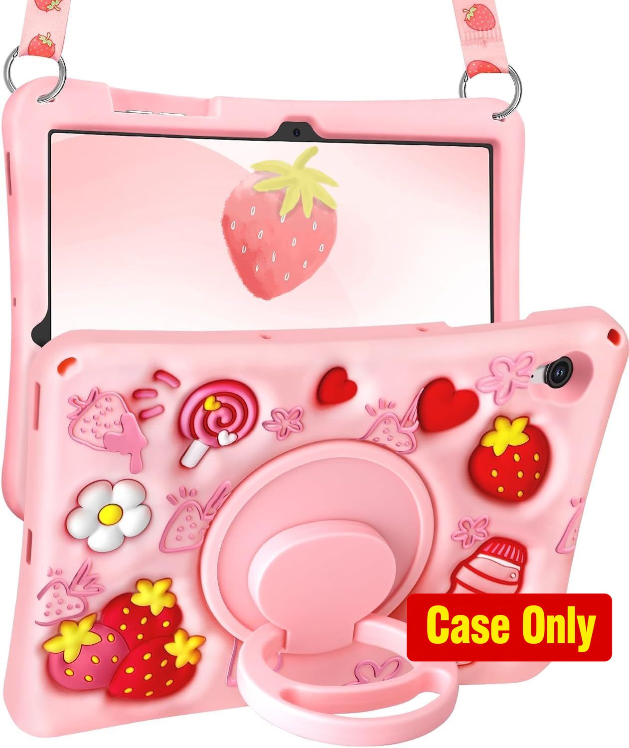 Soft Silicone Case with Shoulder Strap & Rotating Stand for Samsung Tab S10 FE