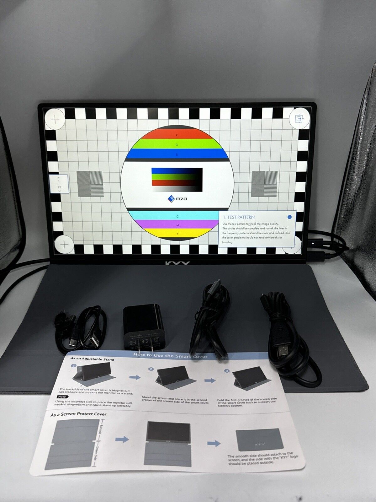 KYY K3-2 Portable Monitor Latest 15.6'' FHD 1080P USB-C HDMI Laptop Black