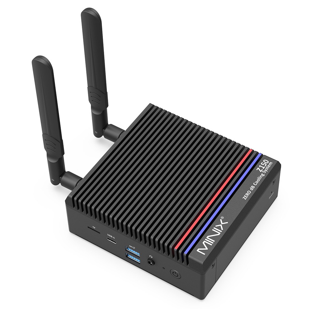 MINIX Z150-0dB Fanless Mini PC, Intel N150 4 Cores Max 3.6GHz 16GB RAM 512GB SSD