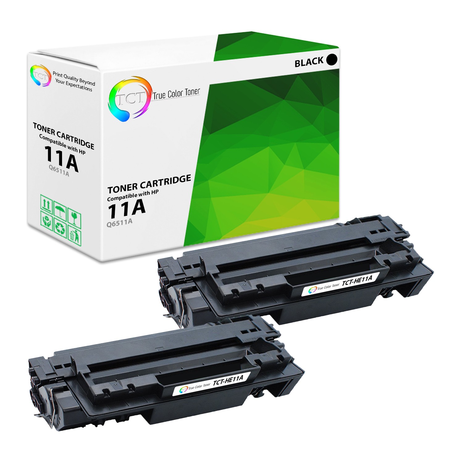 TCT 2 Black Q6511A 11A Toner Cartridges For HP LaserJet 2400 2410 2420 2430