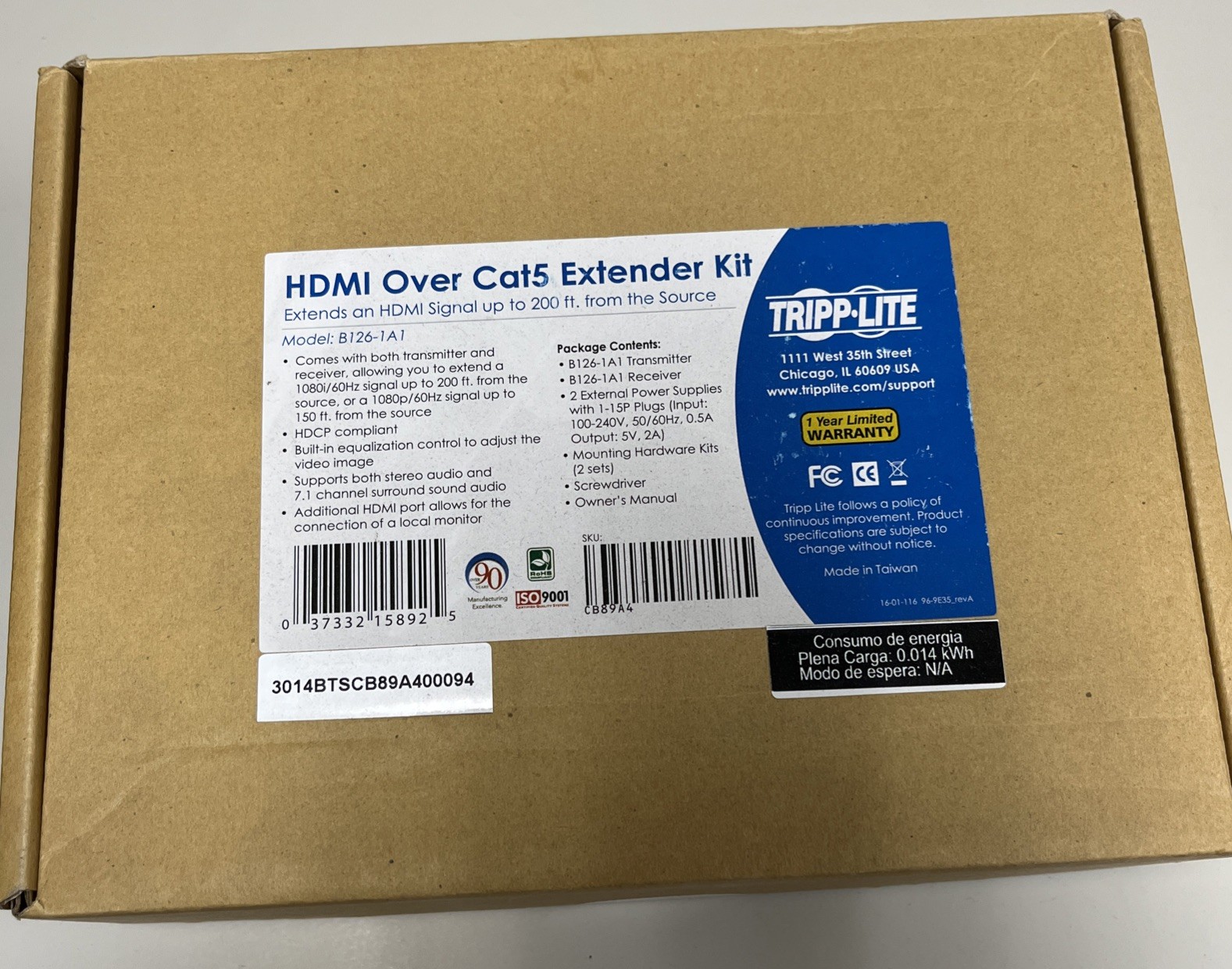 Tripp Lite HDMI Over Cat5/6 Active Extender Kit T/R 1080p 200' B1261A1 Brand New