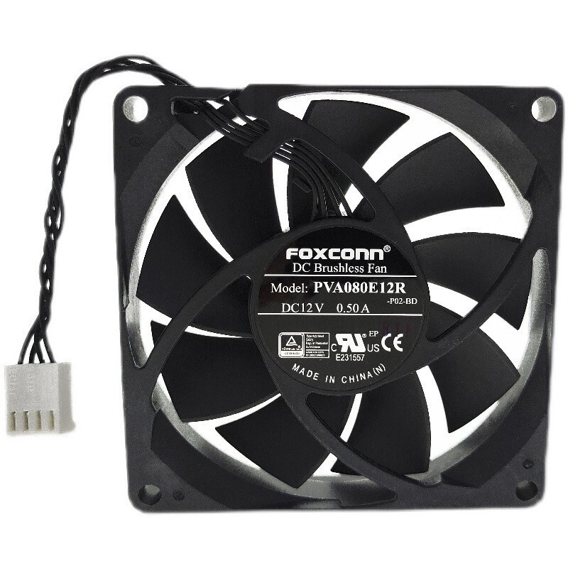 1pc FOXCONN PVA080E12R 12V 0.50A 4pin 80*80*15mm Server Square Cooling Fan
