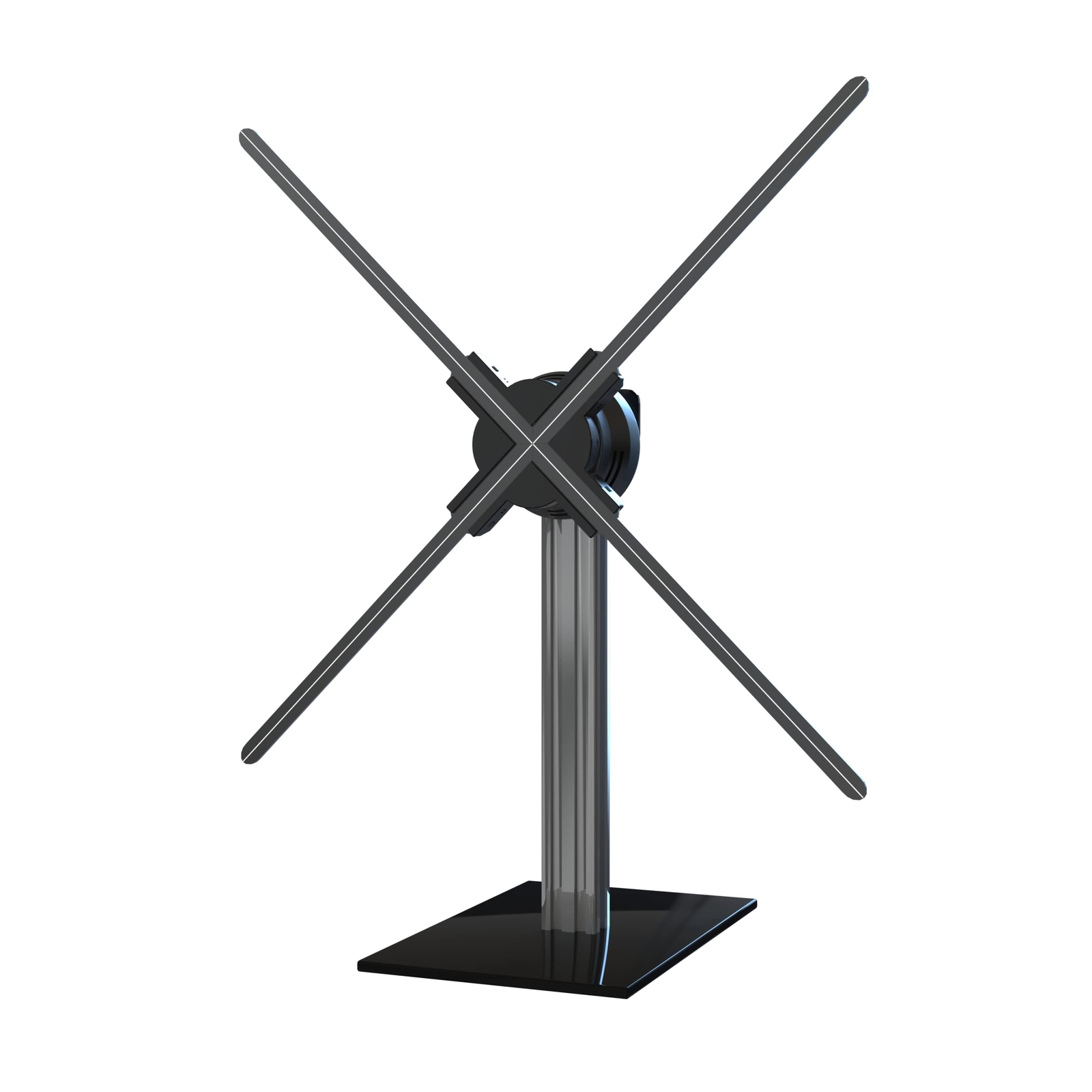 Missyou 3D Hologram Fan Desktop Stand with Tempered Glass Base and Aluminum A...