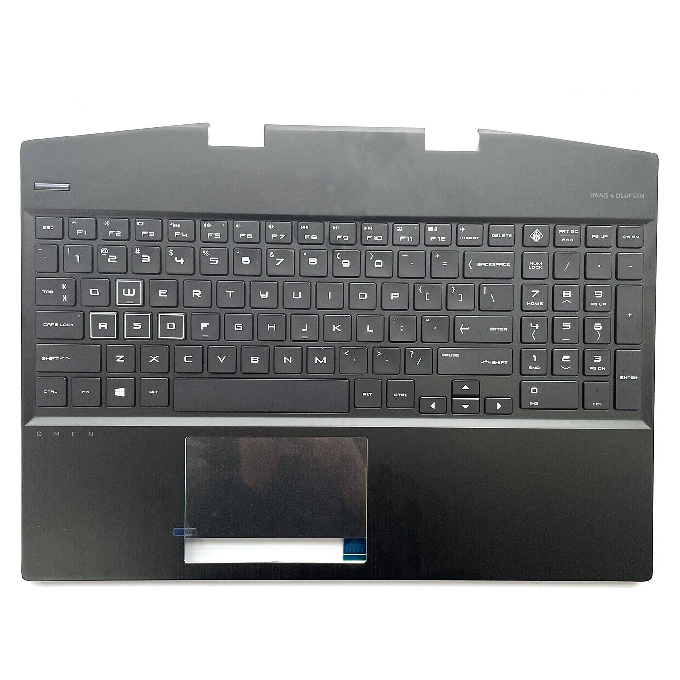 1pc For HP Omen 15-DH Laptop Palmrest Non-TouchPad Keyboard White/Red Backlit