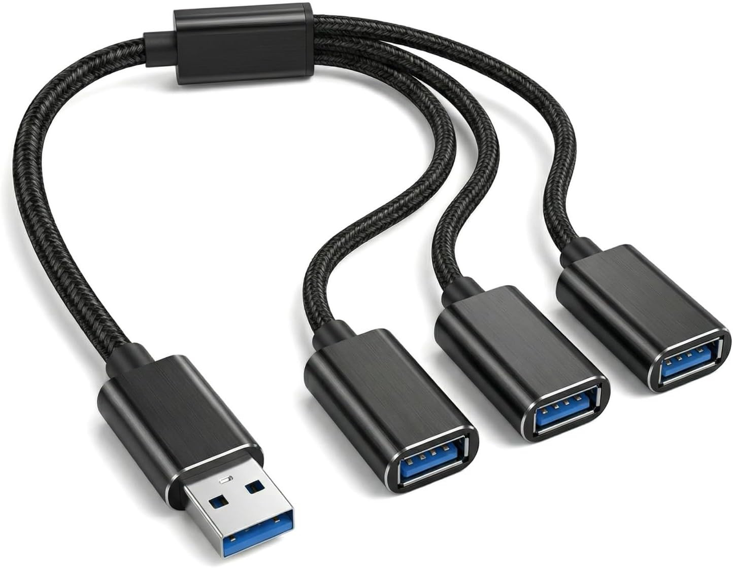 USB Splitter 1 in 3 Out, USB a Splitter Adapter, 2026 Upgraded USB 2.0 Male