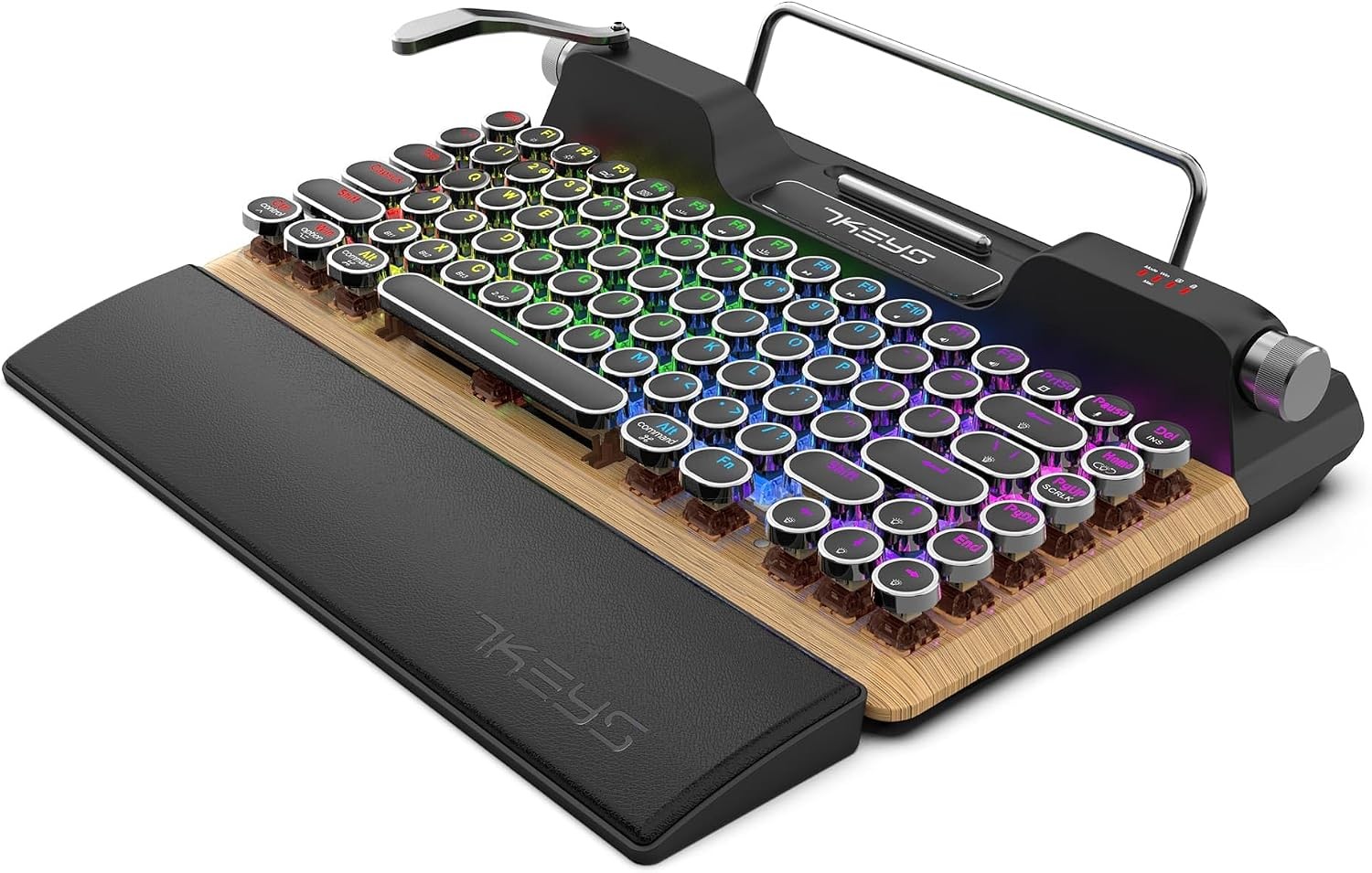 Wireless Retro Mechanical Keyboard Vintage Bluetooth RGB