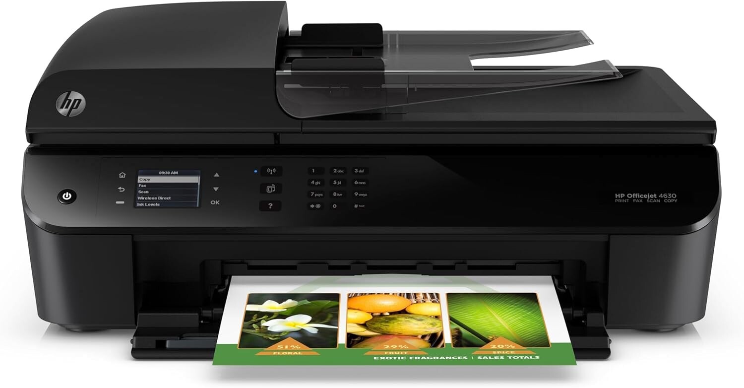 RE_NEWED HP Officejet 4630 All-In-One Inkjet Wireless Printer Copier Scanner Fax