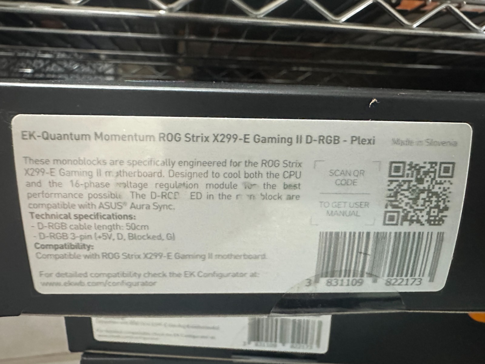 EK-Quantum Momentum ROG Strix X299-E Gaming II Monoblock, D-RGB, Plexi